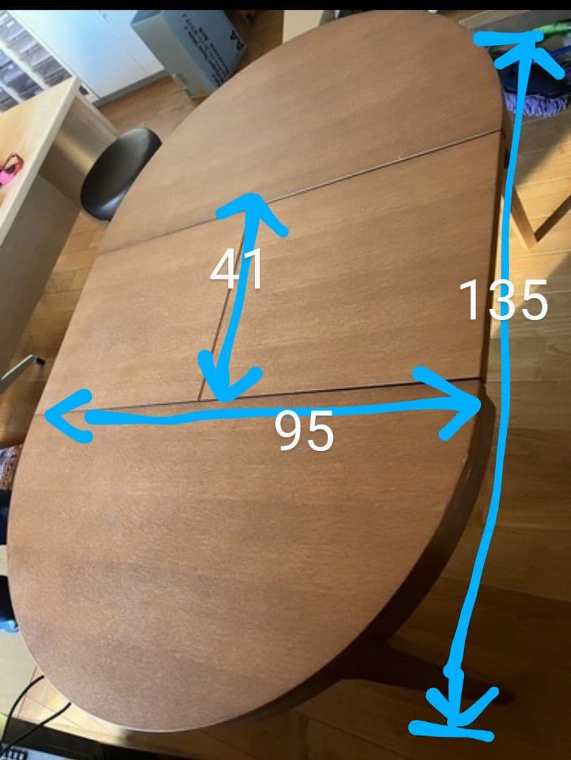 値下げしました!サイズが変わる、ラウンドテーブル木製円形テーブル