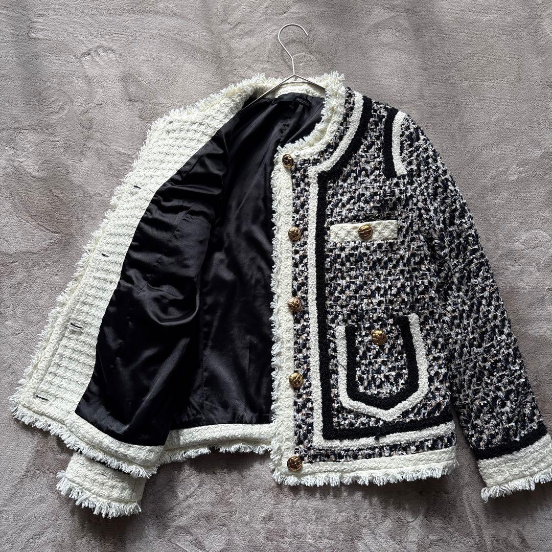 最終Adonisis アドニシス ツイード ジャケット 金ボタン F