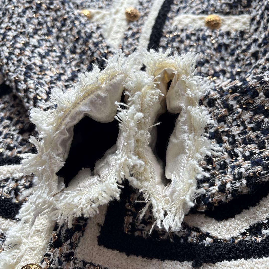 最終Adonisis アドニシス ツイード ジャケット 金ボタン F