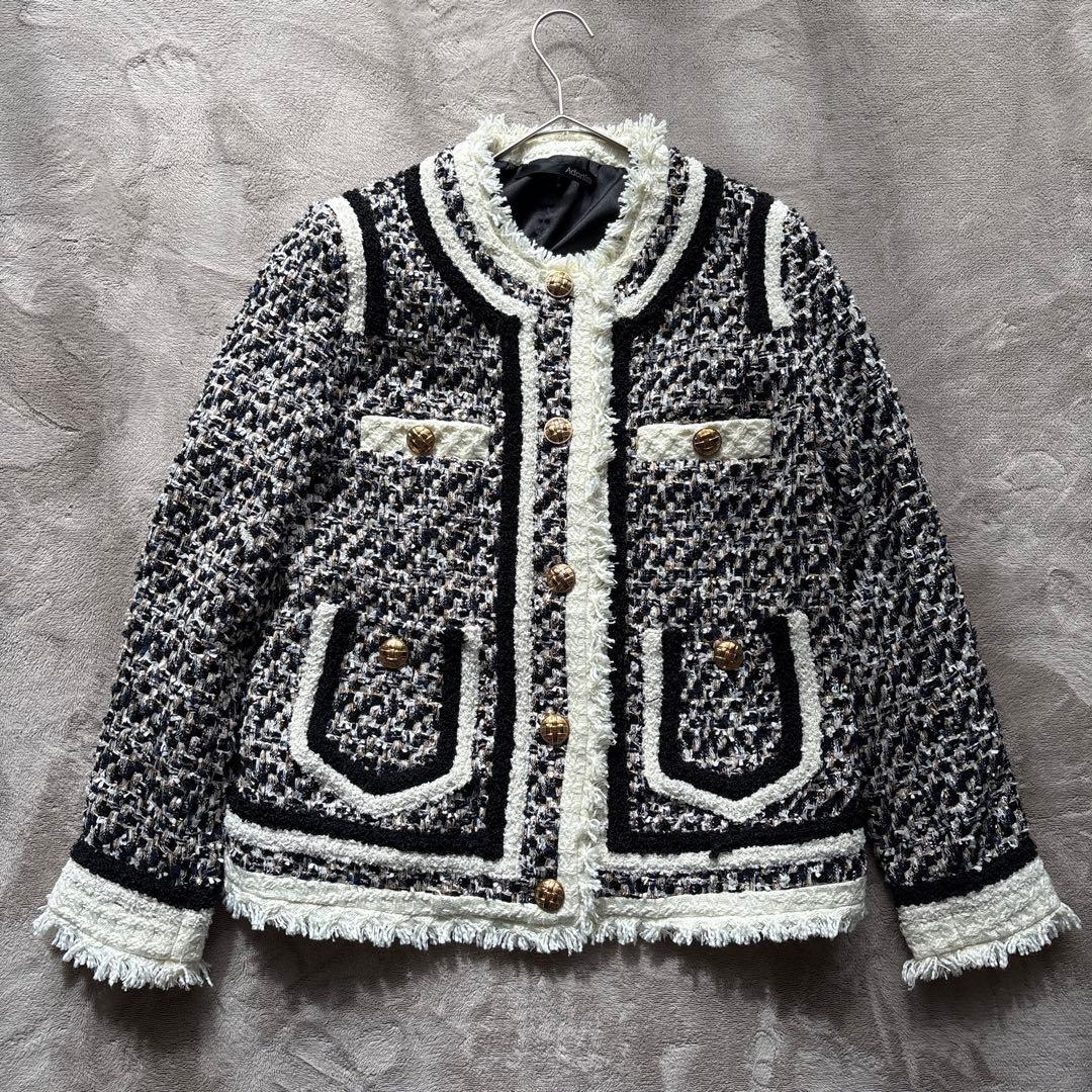 最終Adonisis アドニシス ツイード ジャケット 金ボタン F