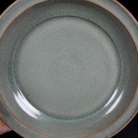 宋代汝窯「清涼寺御用達」篆書折縁洗