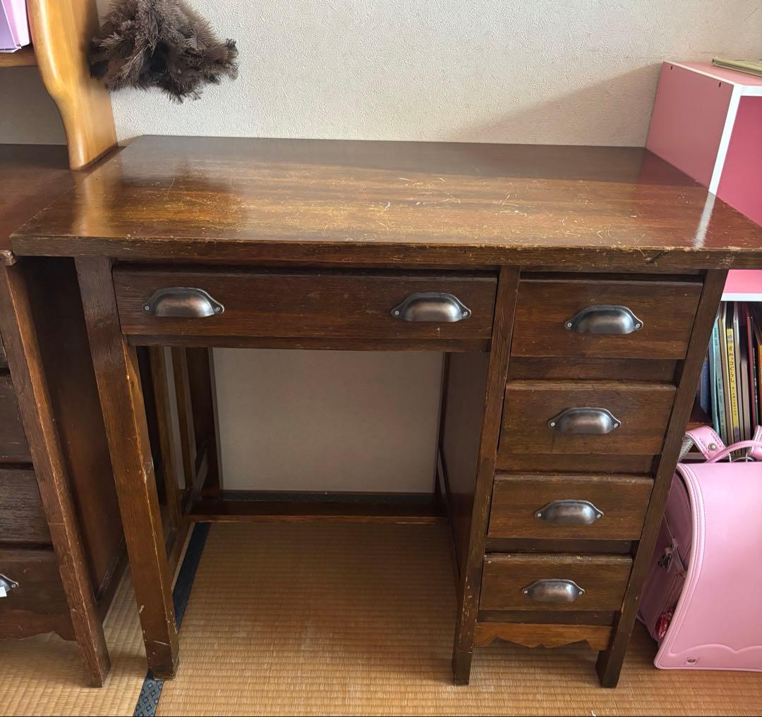 レトロ　勉強机　木製