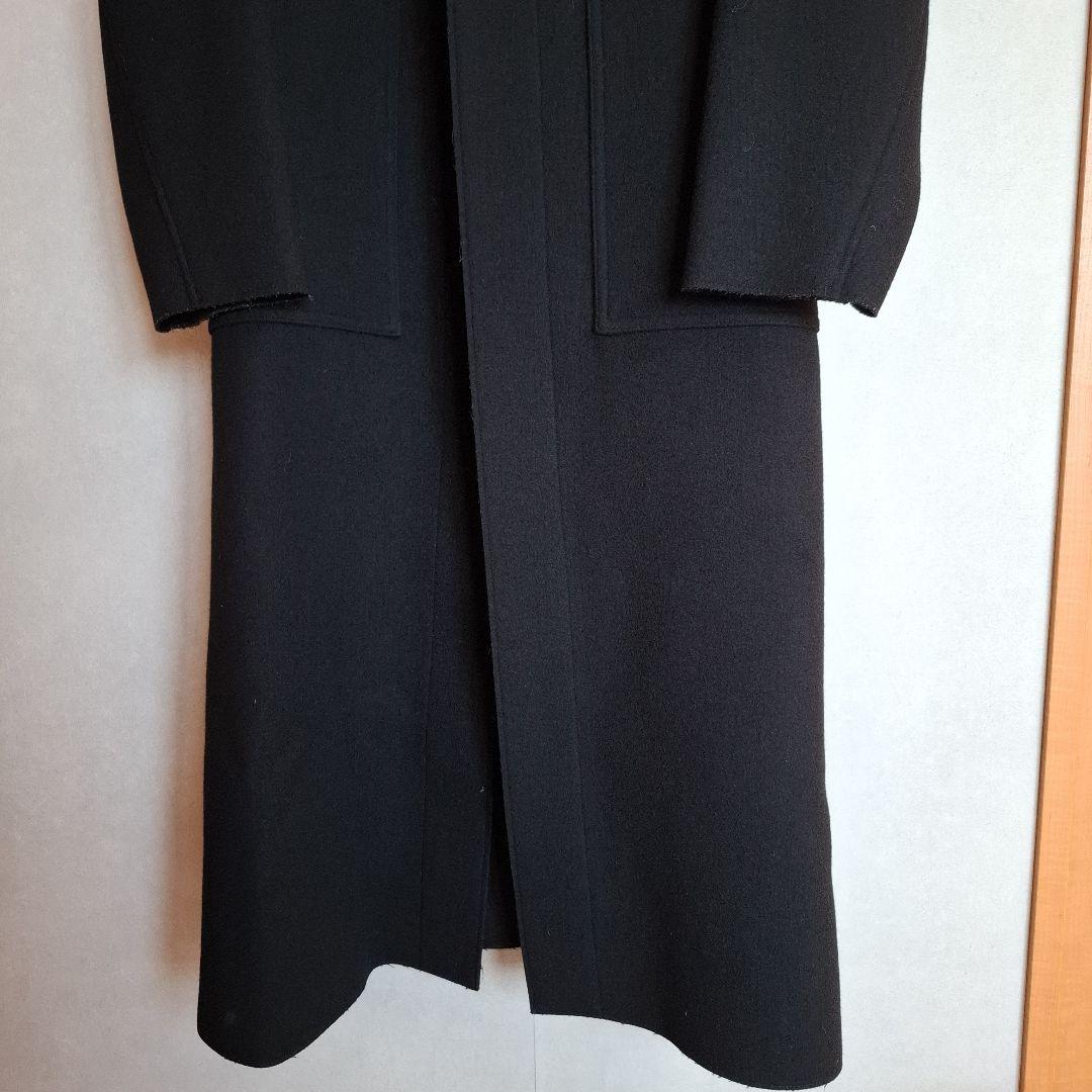 HYKE メルトンフーデットコート　ブラック