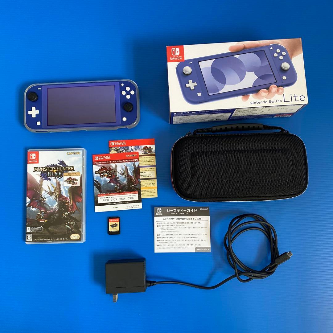 Nintendo Switch Lite ブルー モンスターハンターライズ付き