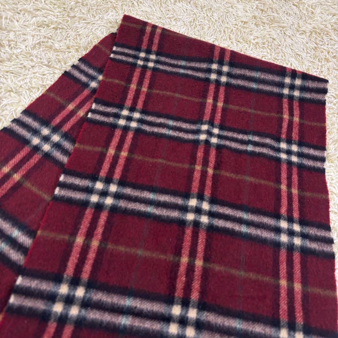 美品　バーバリーロンドン　イギリス製　チェック柄　カシミヤ100% マフラー