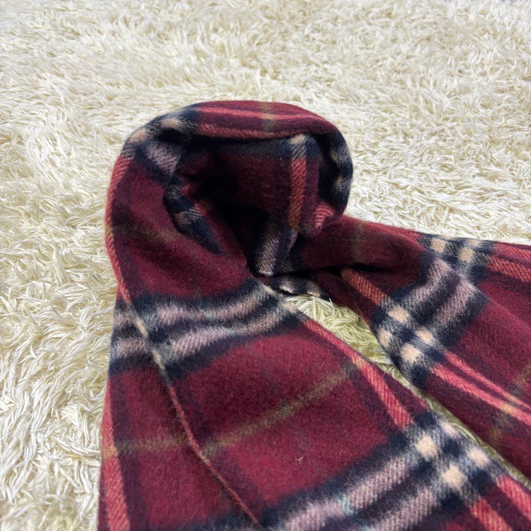 美品　バーバリーロンドン　イギリス製　チェック柄　カシミヤ100% マフラー