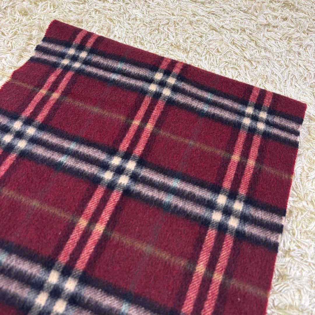美品　バーバリーロンドン　イギリス製　チェック柄　カシミヤ100% マフラー