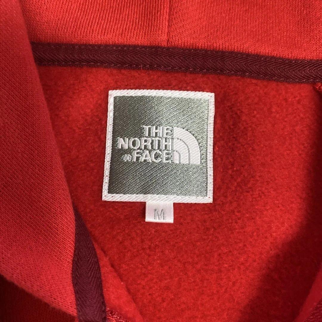 ノースフェイス☆ビックロゴフーディ☆ジップアップパーカー☆美品レディースMレッド