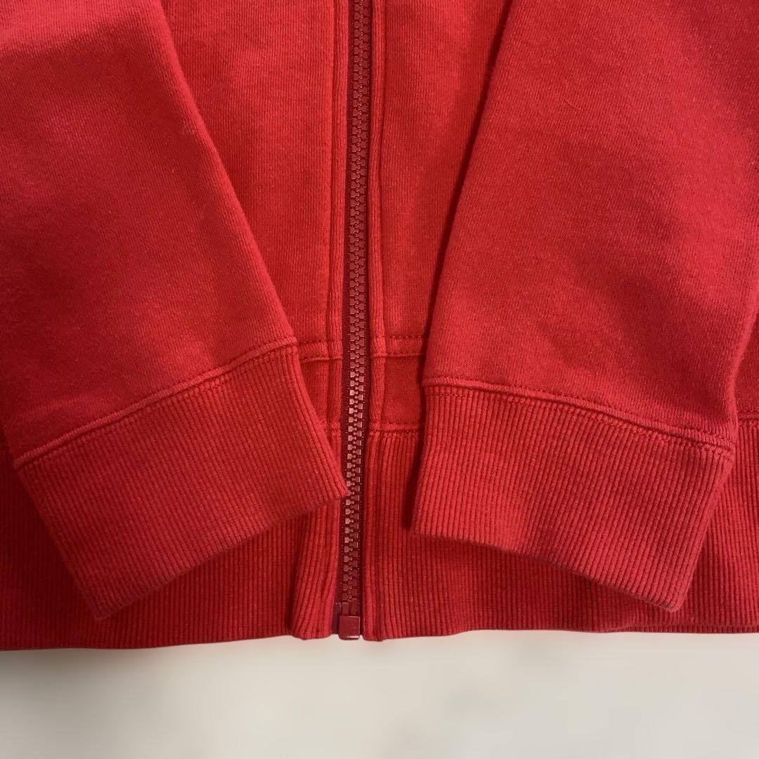 ノースフェイス☆ビックロゴフーディ☆ジップアップパーカー☆美品レディースMレッド