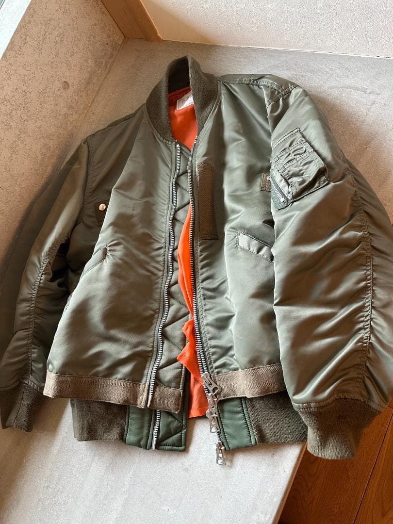 名作Sacai MA-1 FABRIC COMBO Size 1
