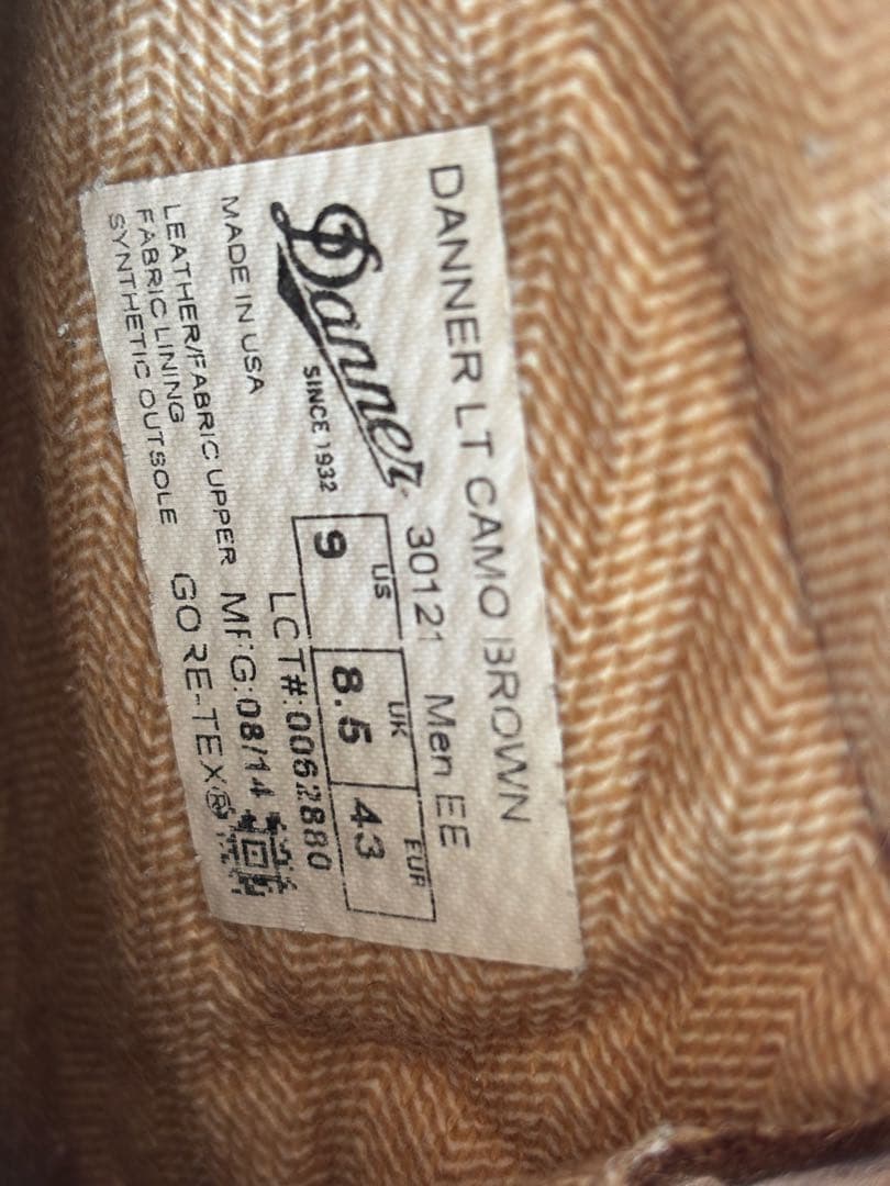 Danner ハイカットブーツ ブラウン/迷彩　サイズUS9