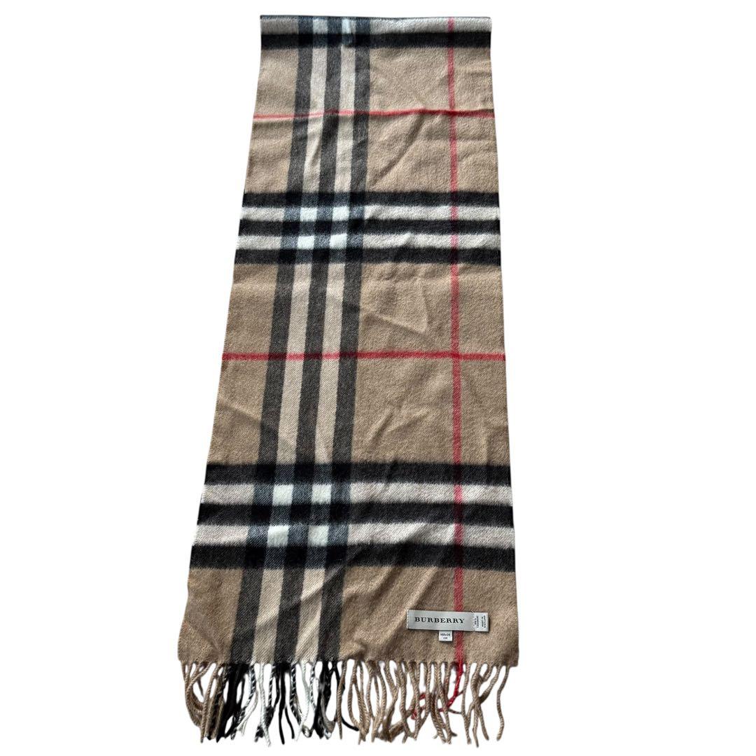 【現行】英国製 バーバリー カシミヤ100% マフラー ノバチェック