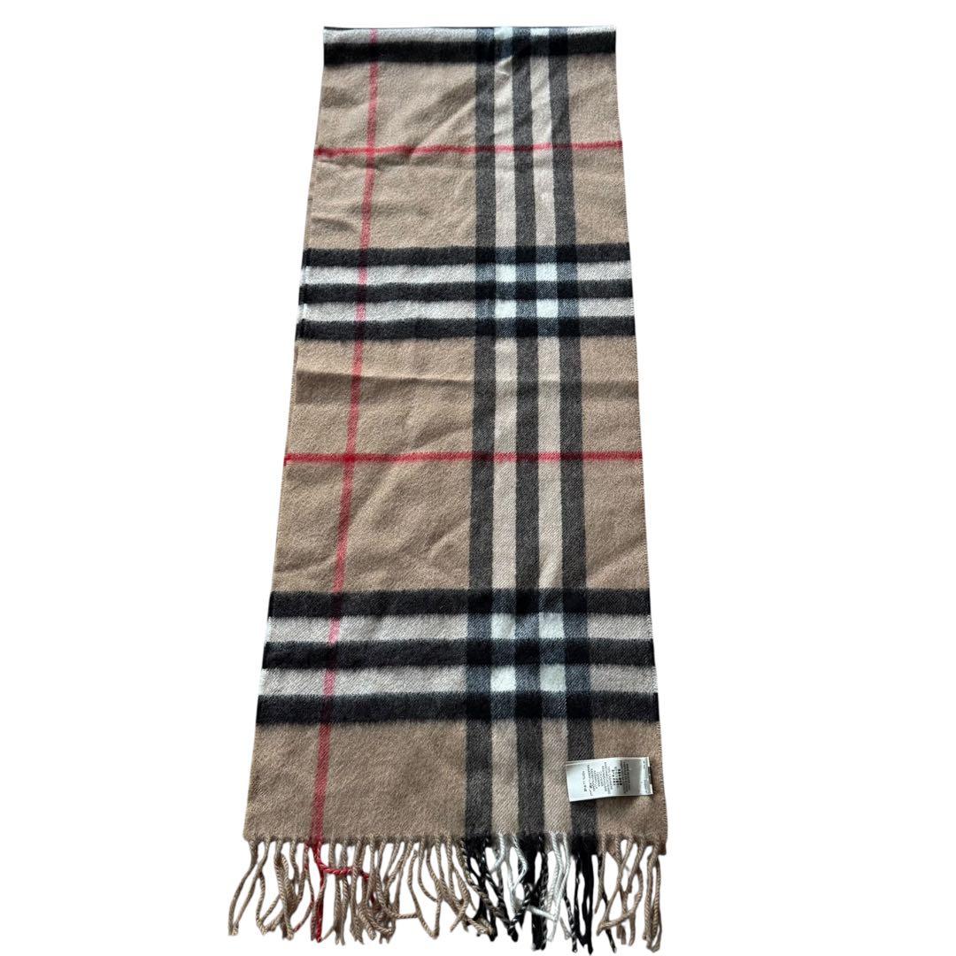 【現行】英国製 バーバリー カシミヤ100% マフラー ノバチェック