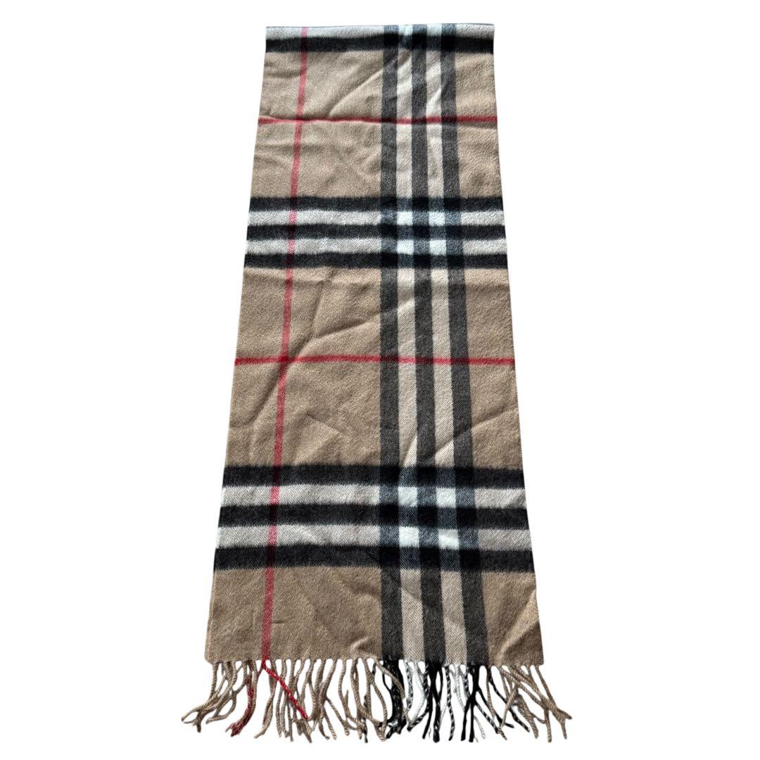 【現行】英国製 バーバリー カシミヤ100% マフラー ノバチェック