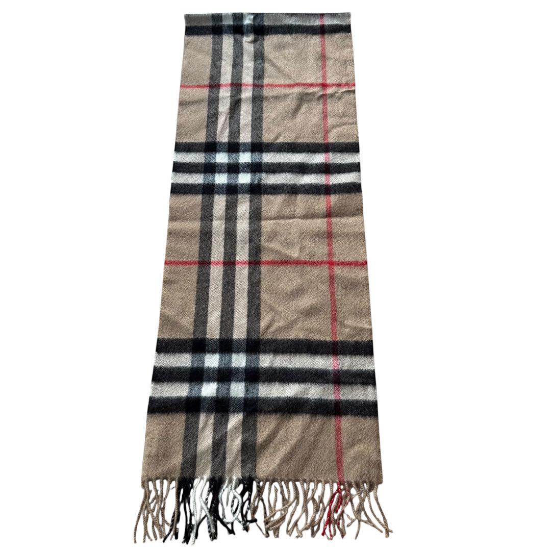 【現行】英国製 バーバリー カシミヤ100% マフラー ノバチェック