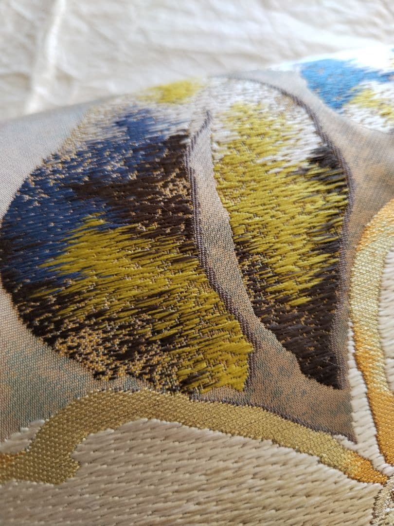 UniUni値下げ　織匠　万勝　琳派椿葉樹文　春繭　袋帯