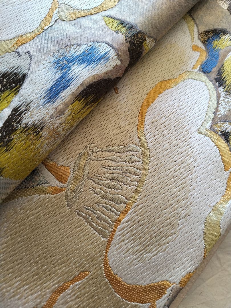 UniUni値下げ　織匠　万勝　琳派椿葉樹文　春繭　袋帯