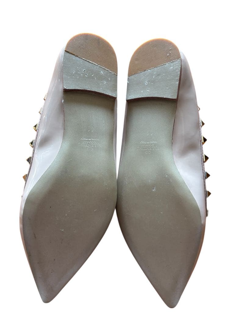 【VALENTINO】ロックスタッズ　エナメル　バレリーナ