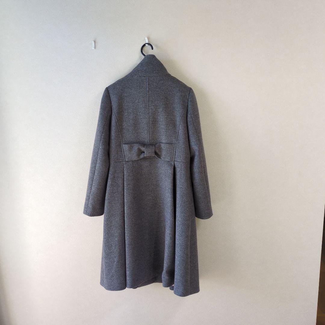 ウールコート（ウール100%）　アッシュグレイ　フレアコート 通勤　防寒　上品
