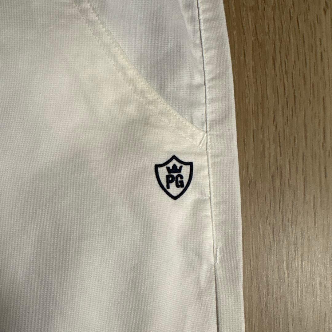 【美品】パーリーゲイツ ロゴ入りホワイトゴルフパンツ