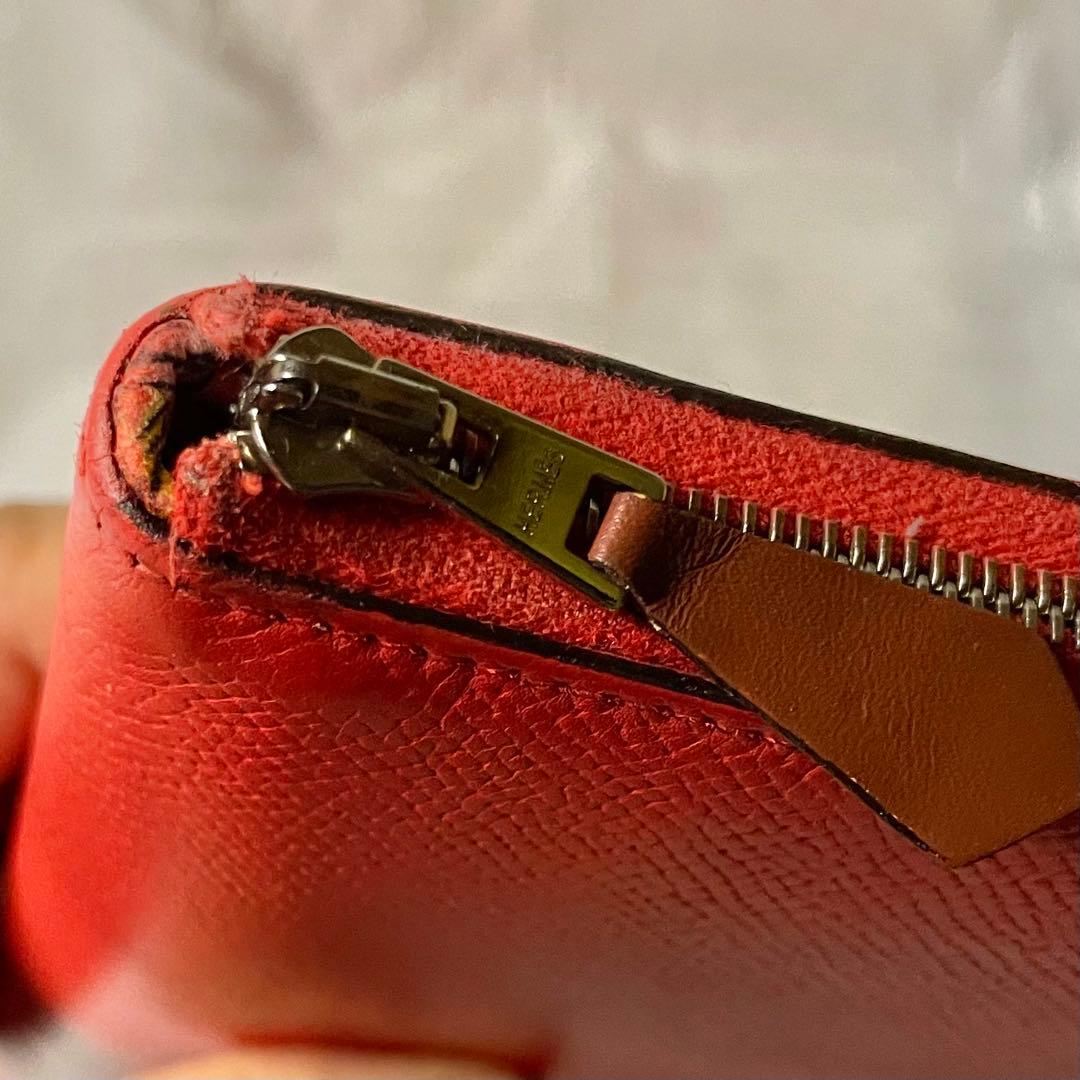 HERMES アザップロングシルクイン ヴォーエプソン長財布ラウンドファスナー