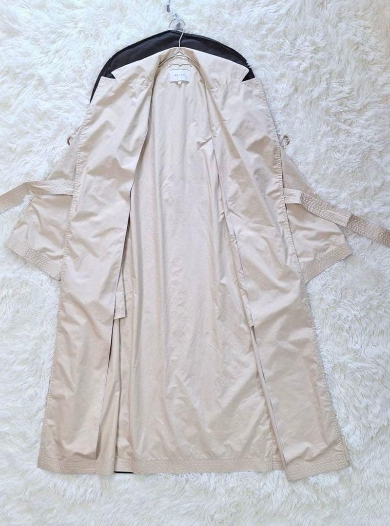 美品✨ベイジ トレンチコート ロングコート スプリング ウエストベルト L