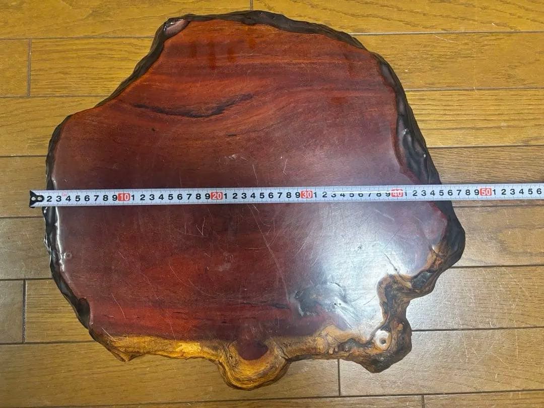 高級天然木 一枚板　欅　赤褐色 不規則形状 花台　台座