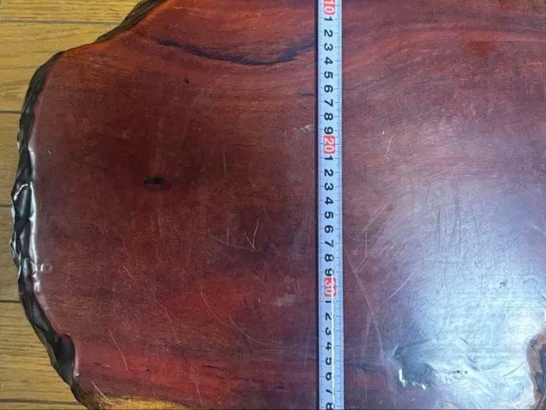 高級天然木 一枚板　欅　赤褐色 不規則形状 花台　台座