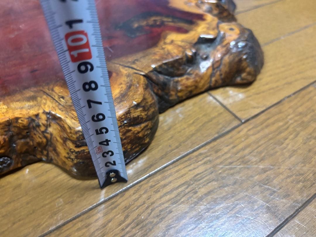 高級天然木 一枚板　欅　赤褐色 不規則形状 花台　台座