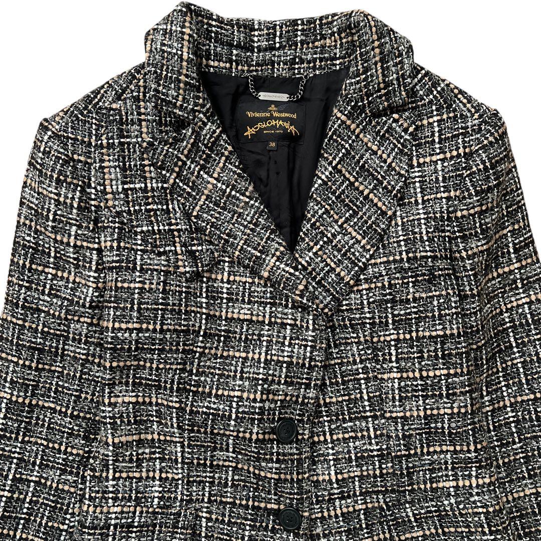 ヴィヴィアンウエストウッドアングロマニア　ツイードコート　裏地オーブ柄　M相当