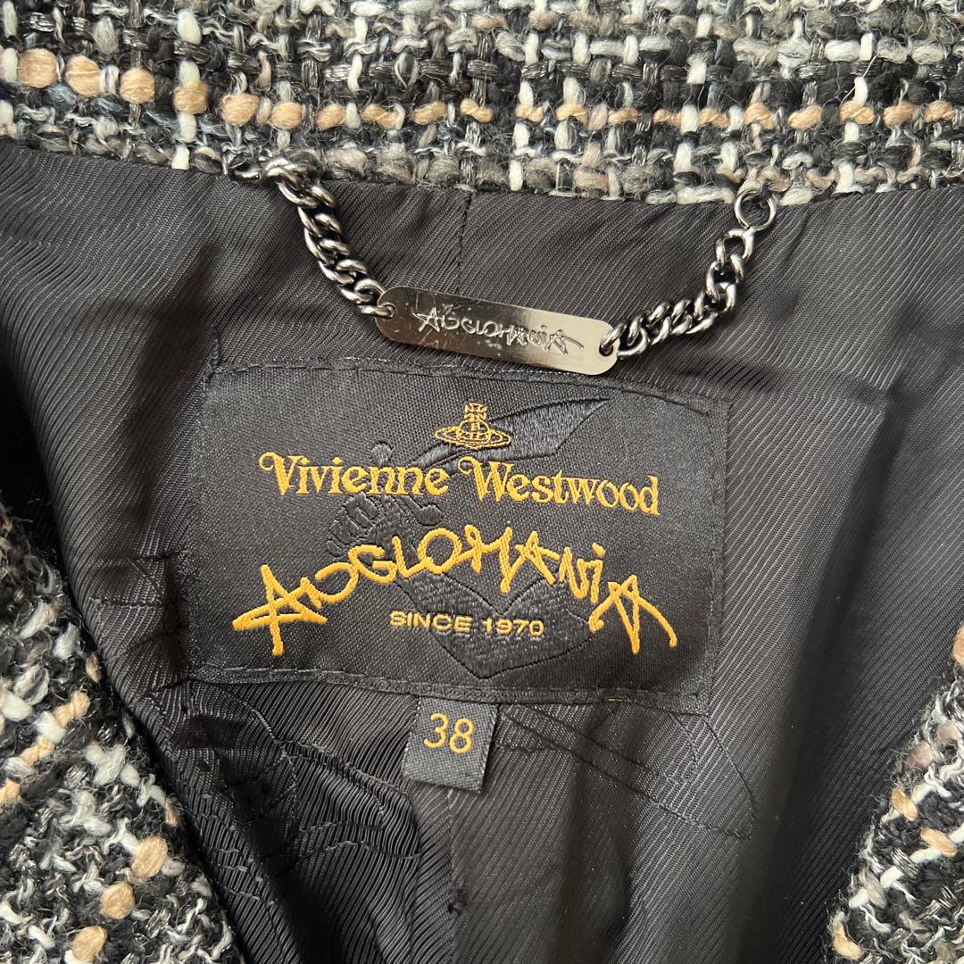 ヴィヴィアンウエストウッドアングロマニア　ツイードコート　裏地オーブ柄　M相当