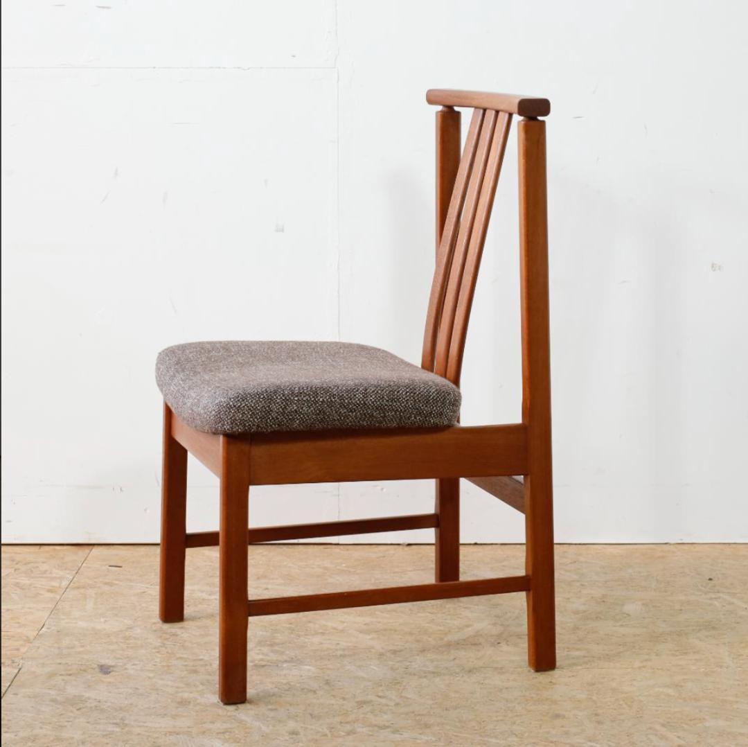 美品 ヴィンテージ チーク無垢材 ハイバックダイニングチェア 1脚分