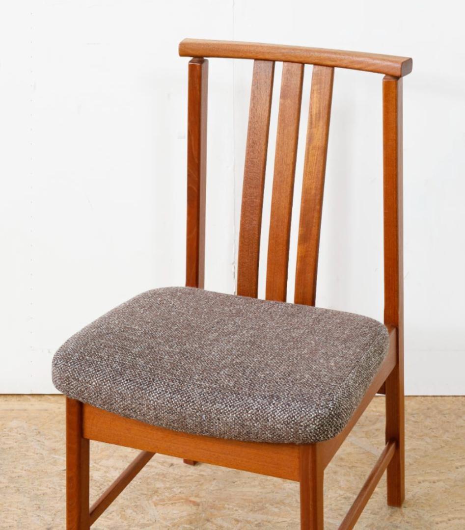 美品 ヴィンテージ チーク無垢材 ハイバックダイニングチェア 1脚分