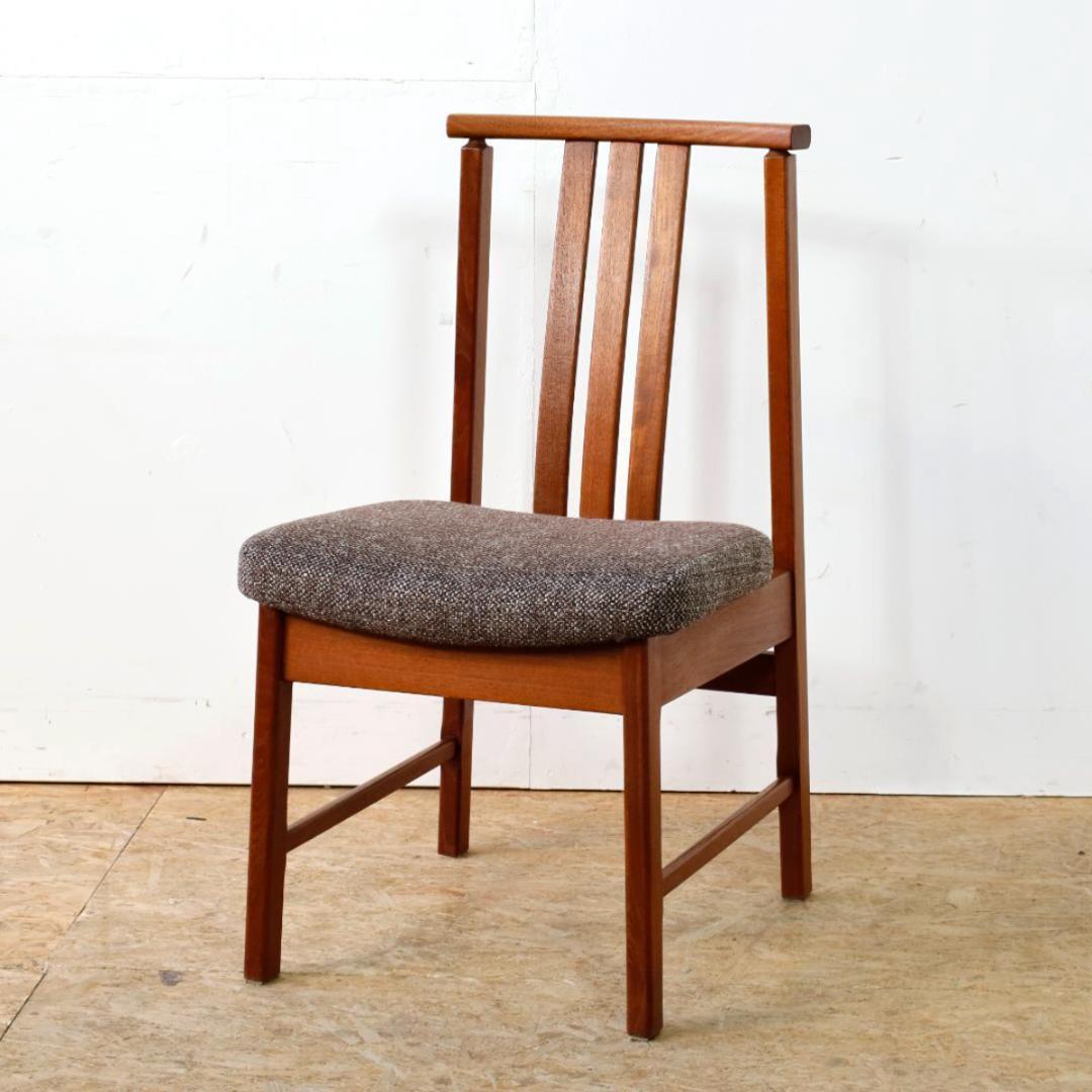 美品 ヴィンテージ チーク無垢材 ハイバックダイニングチェア 1脚分
