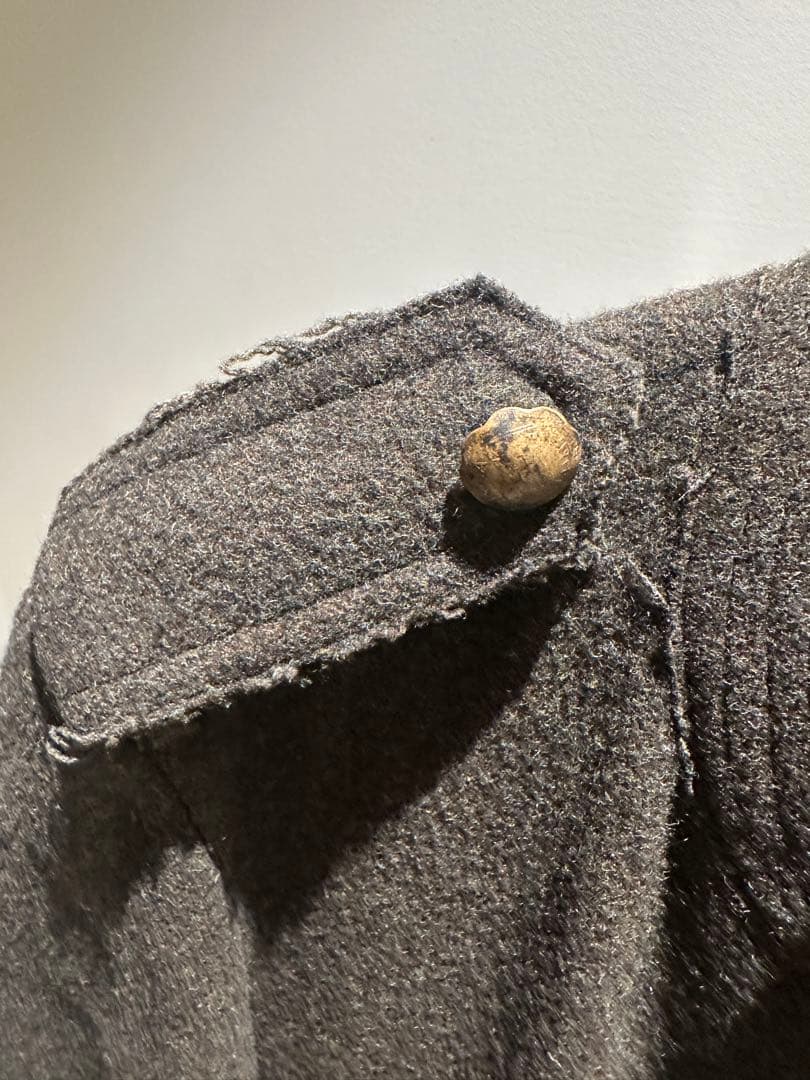 yohji yamamoto ウール混紡ダークブラウンロングコート