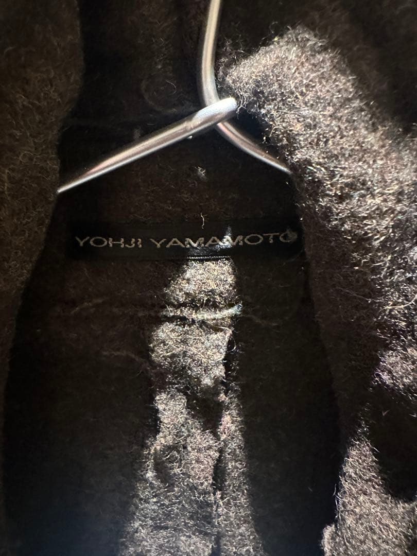 yohji yamamoto ウール混紡ダークブラウンロングコート