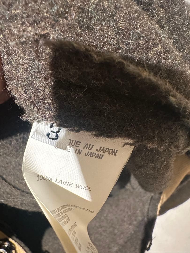 yohji yamamoto ウール混紡ダークブラウンロングコート