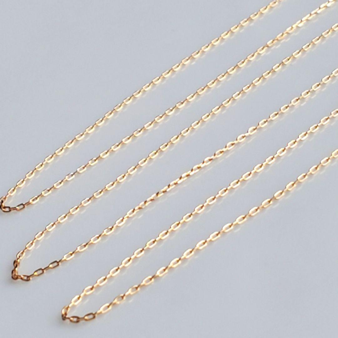 るん　k18ネックレス　あずきチェーン　0.7㎜㎜　つけっぱなし