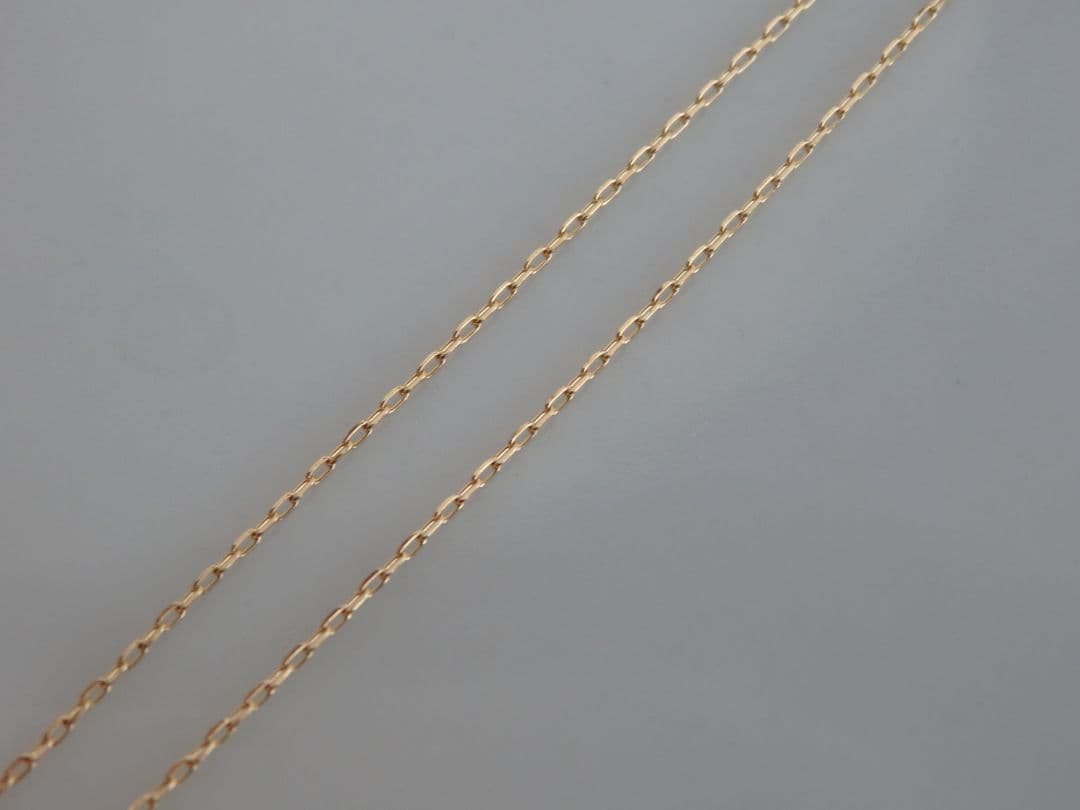 るん　k18ネックレス　あずきチェーン　0.7㎜㎜　つけっぱなし