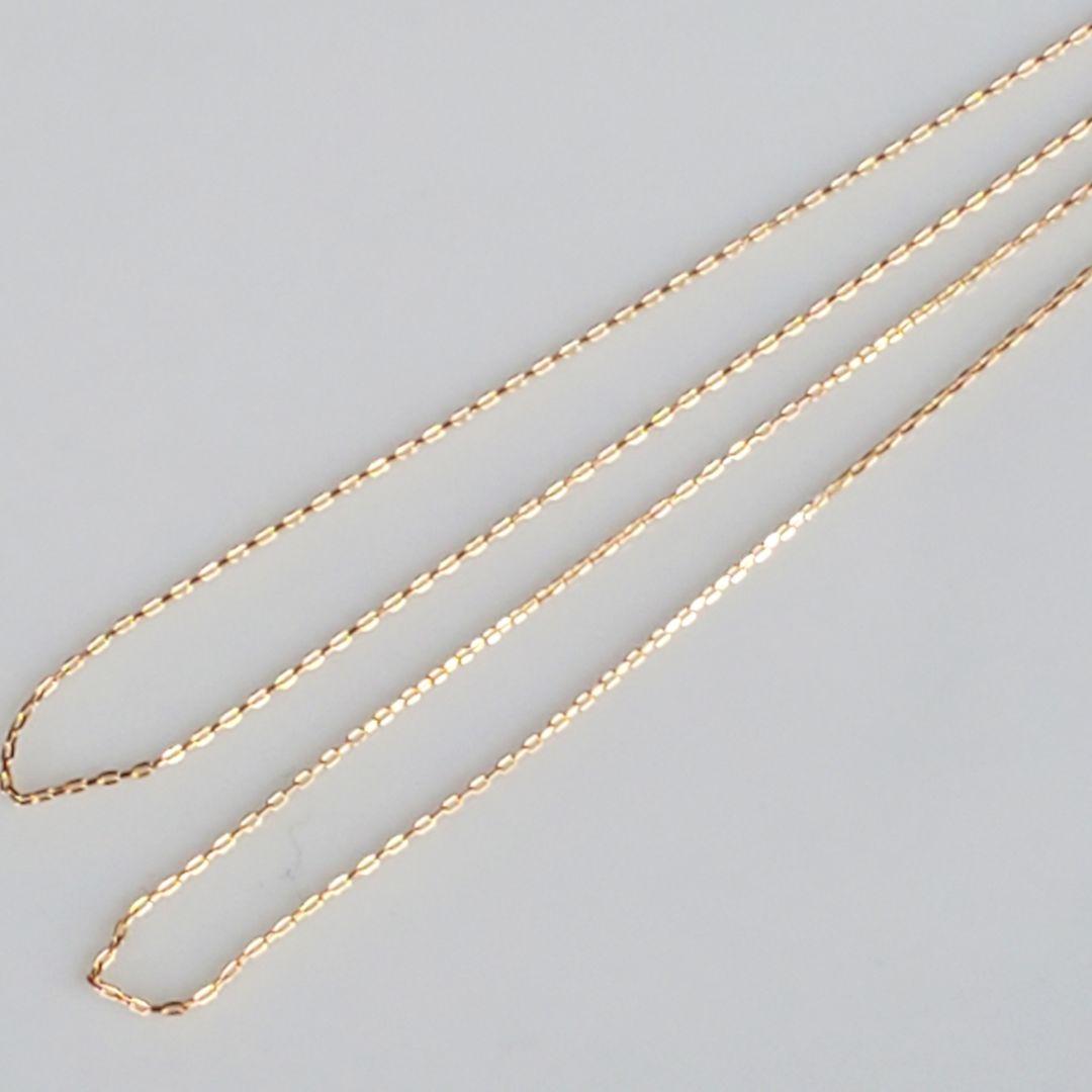 るん　k18ネックレス　あずきチェーン　0.7㎜㎜　つけっぱなし