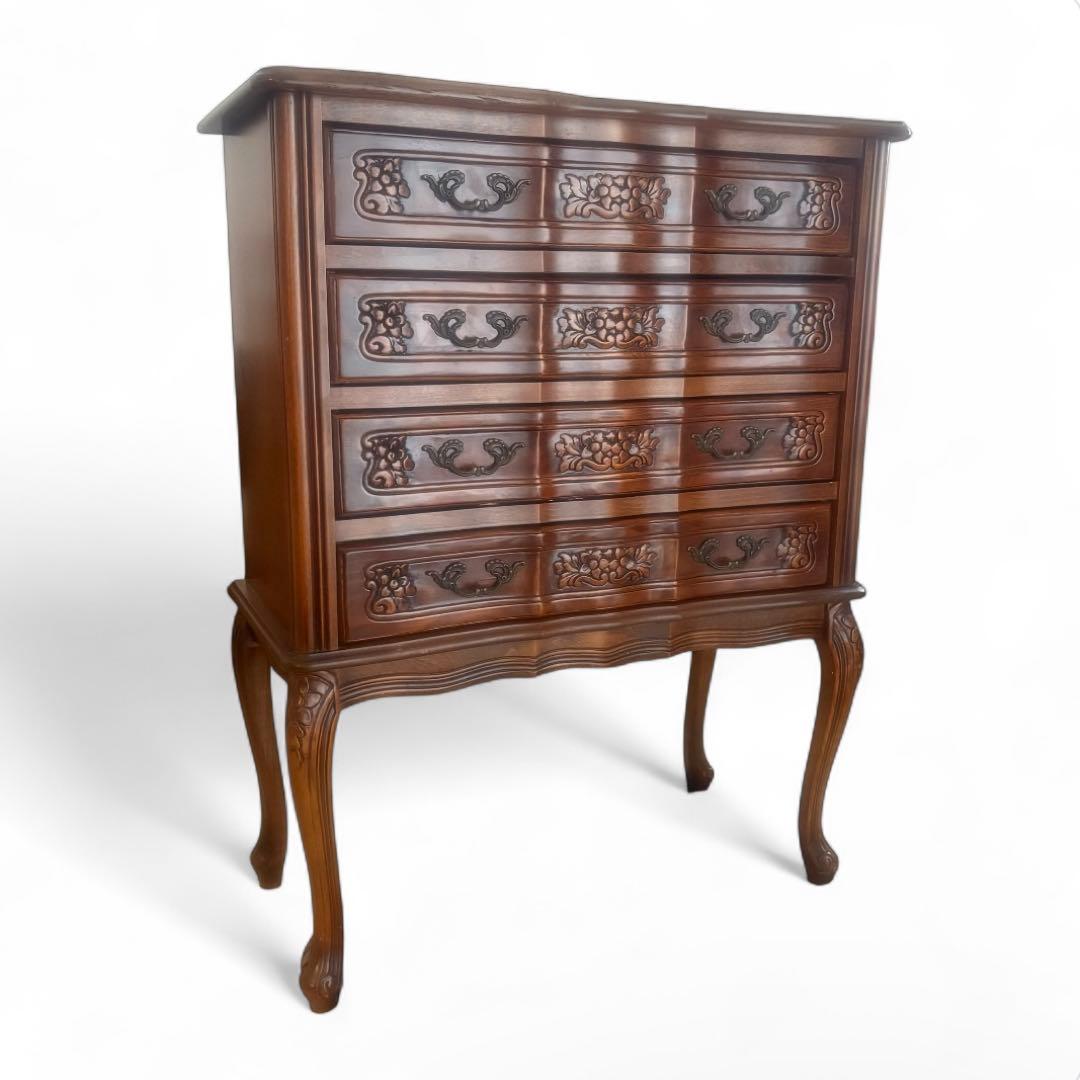 イタリア製 チェスト 猫脚 ロココ調 花柄 アンティーク家具