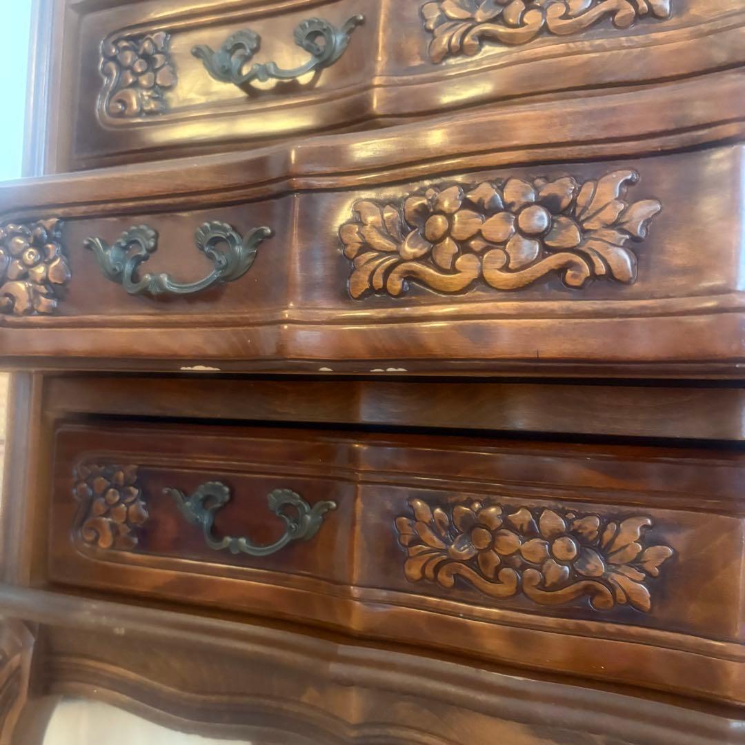 イタリア製 チェスト 猫脚 ロココ調 花柄 アンティーク家具