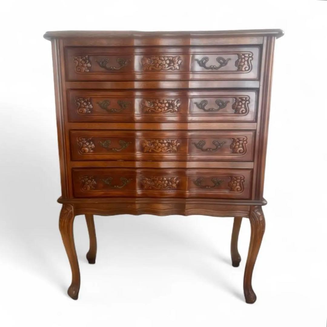 イタリア製 チェスト 猫脚 ロココ調 花柄 アンティーク家具