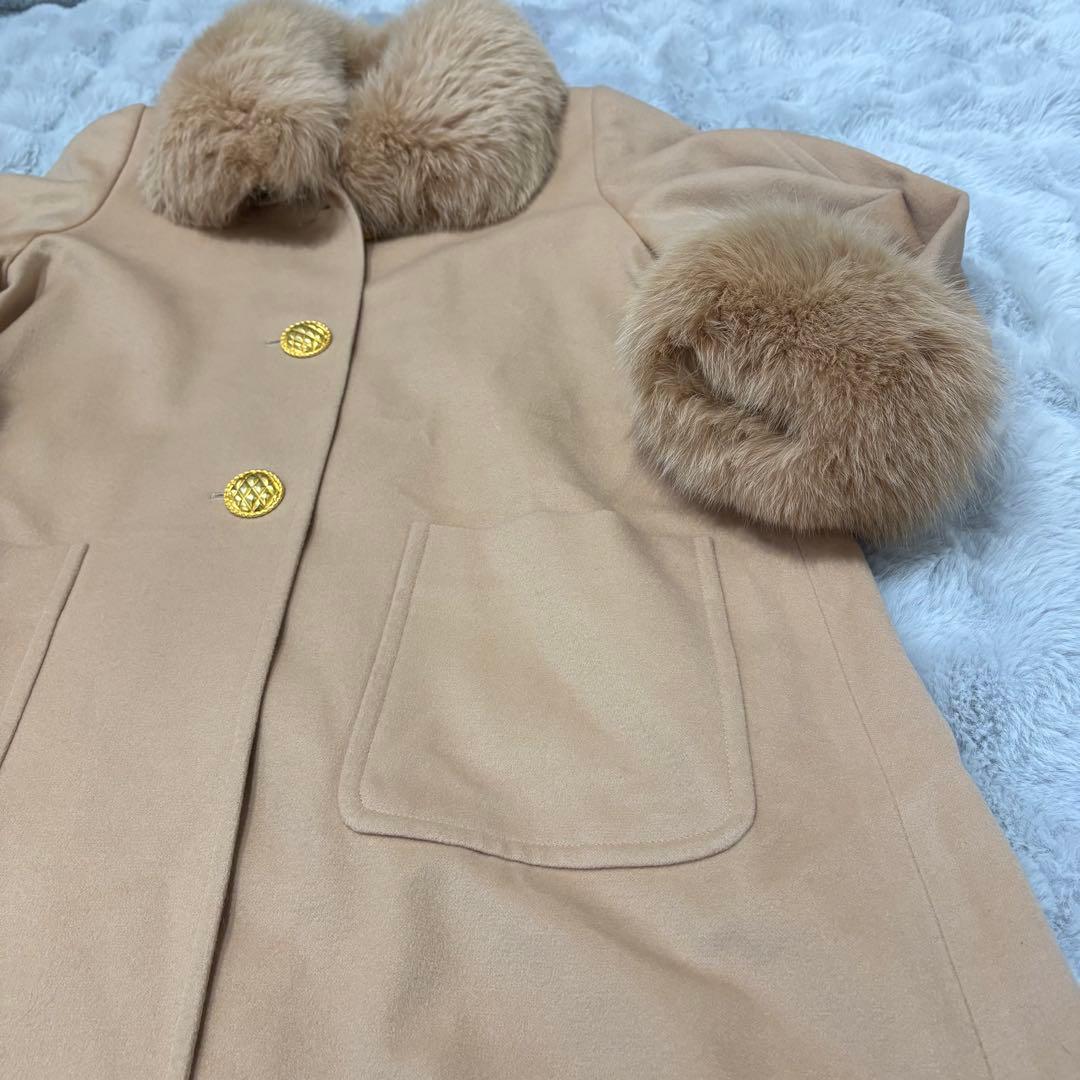 美品♡FOXEY ロングコート 2way フォックスファー キャメルベージュ F