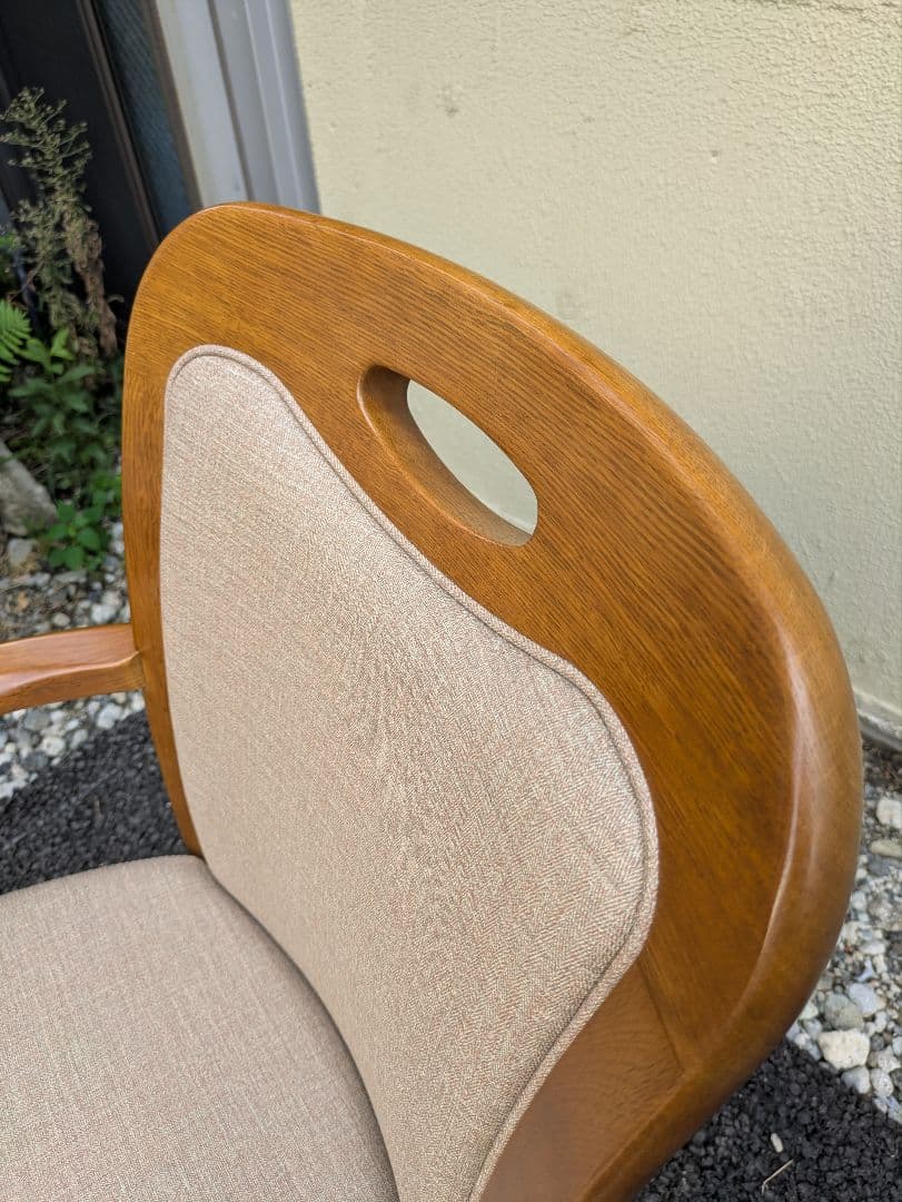 浜本工芸　オーク　 回転椅子　ダイニングチェア　アームチェア　2脚セット