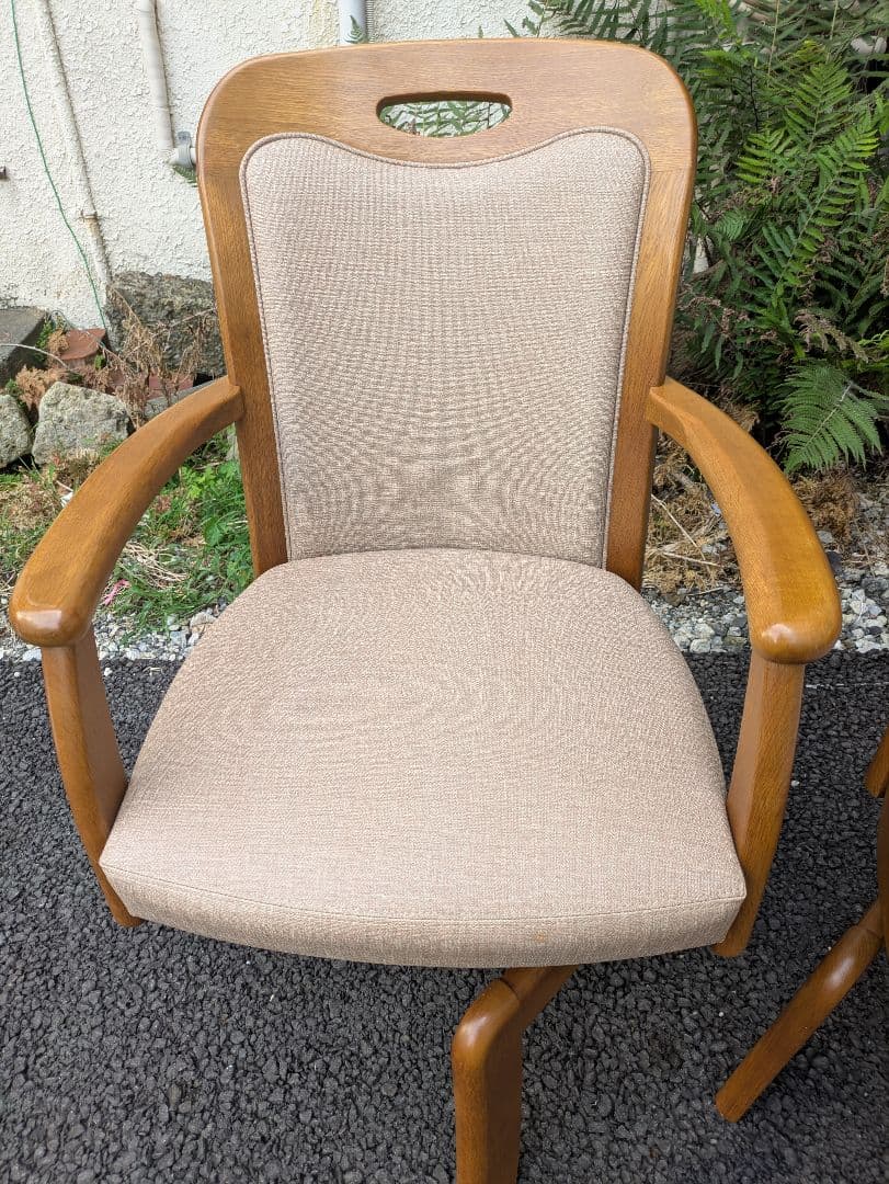 浜本工芸　オーク　 回転椅子　ダイニングチェア　アームチェア　2脚セット