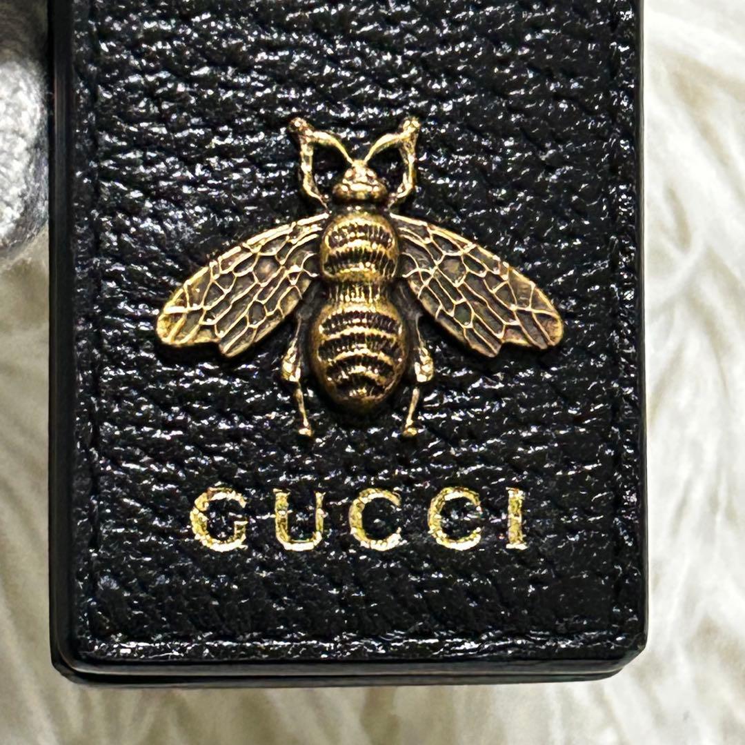未使用 付属品付✨グッチ アニマリエ レザー マネークリップ ビー 蜂 ブラック