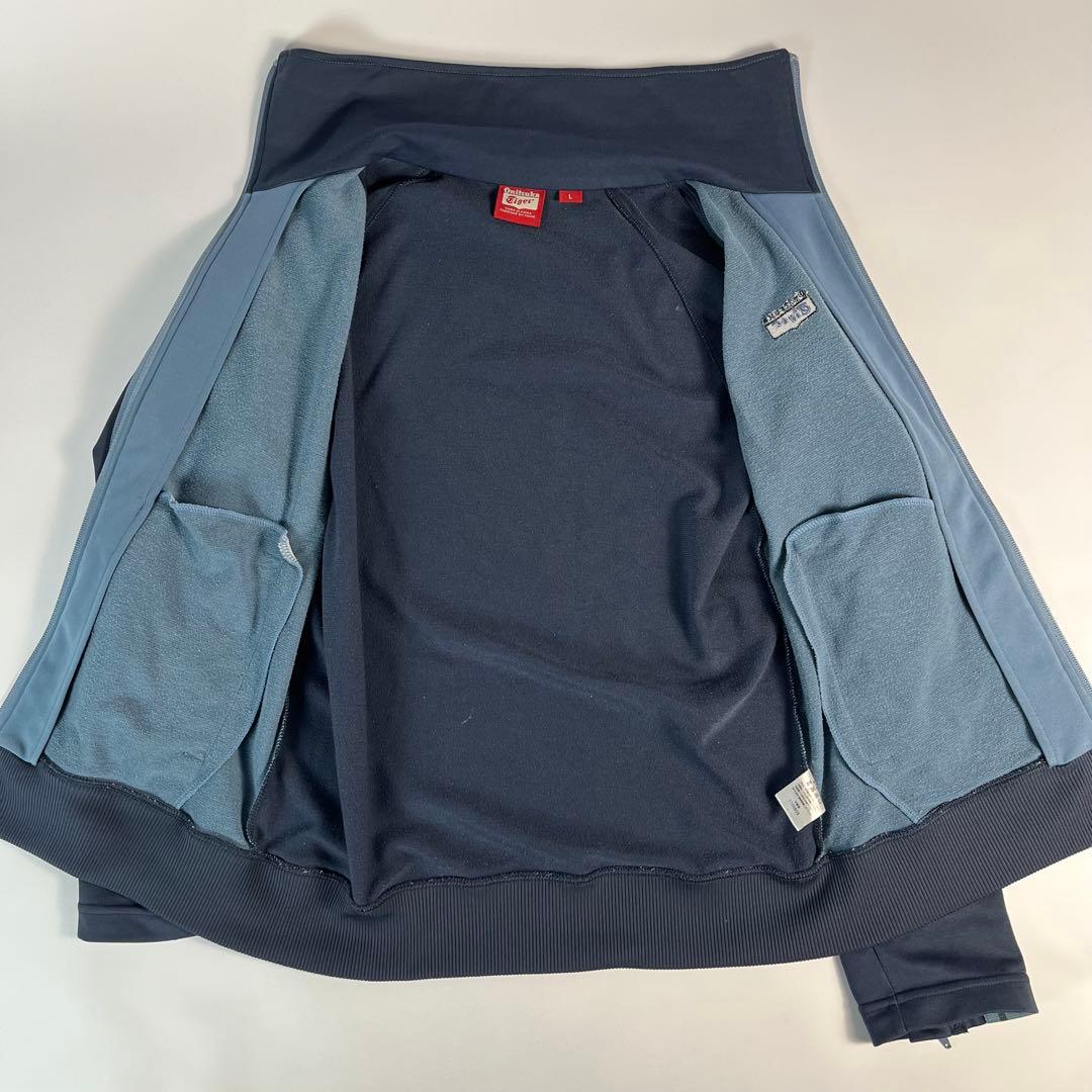 Onitsuka Tiger トラックジャケット　ジャージ　刺繍ロゴ　ネイビー