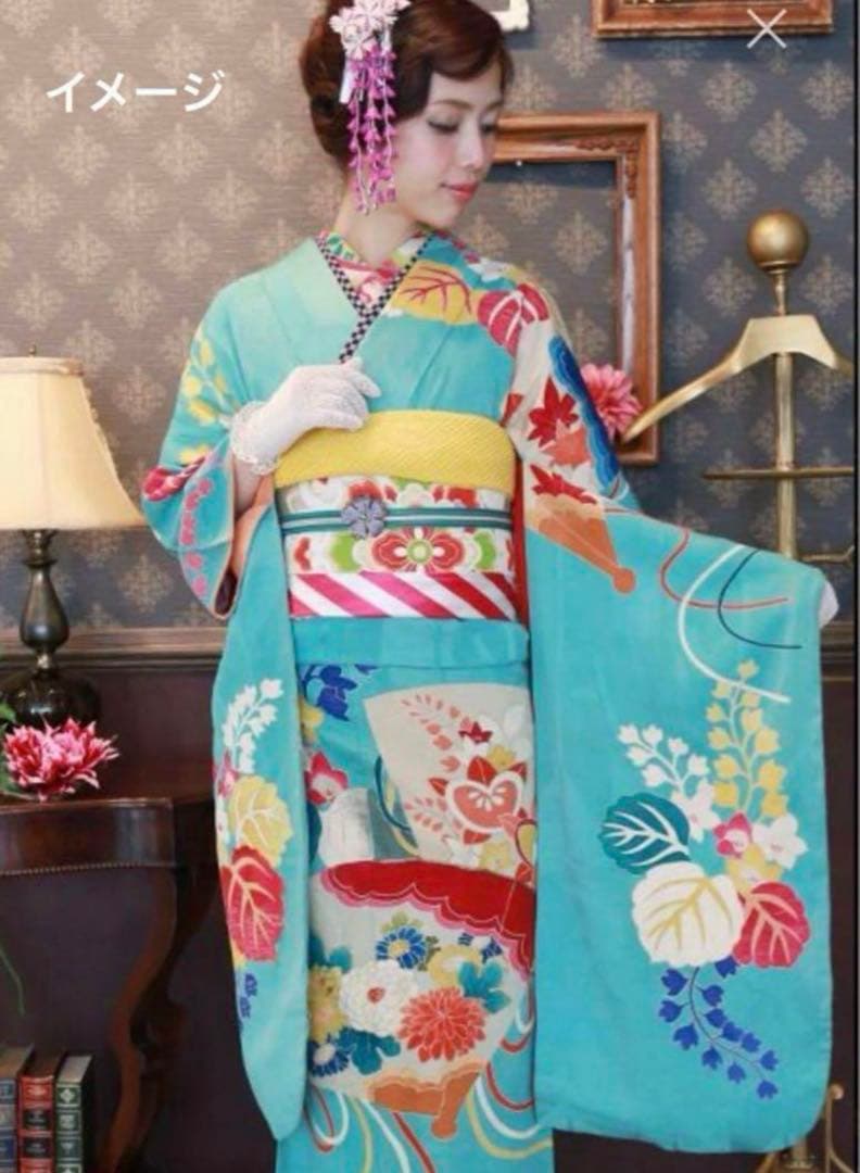 可愛すぎる洗える振袖セット アンティークモダン 大正浪漫 成人式 卒業式