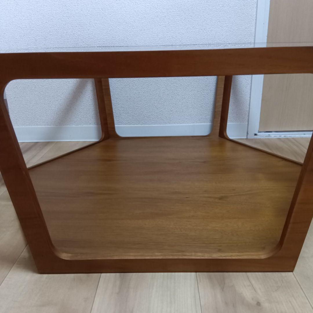 センターテーブル リビングテーブル ローテーブル　ガラステーブル　六角形　レトロ